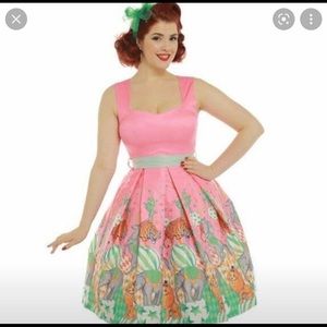 NWT Lindy Bop Mona Pink Circus Pinup Swing Dress